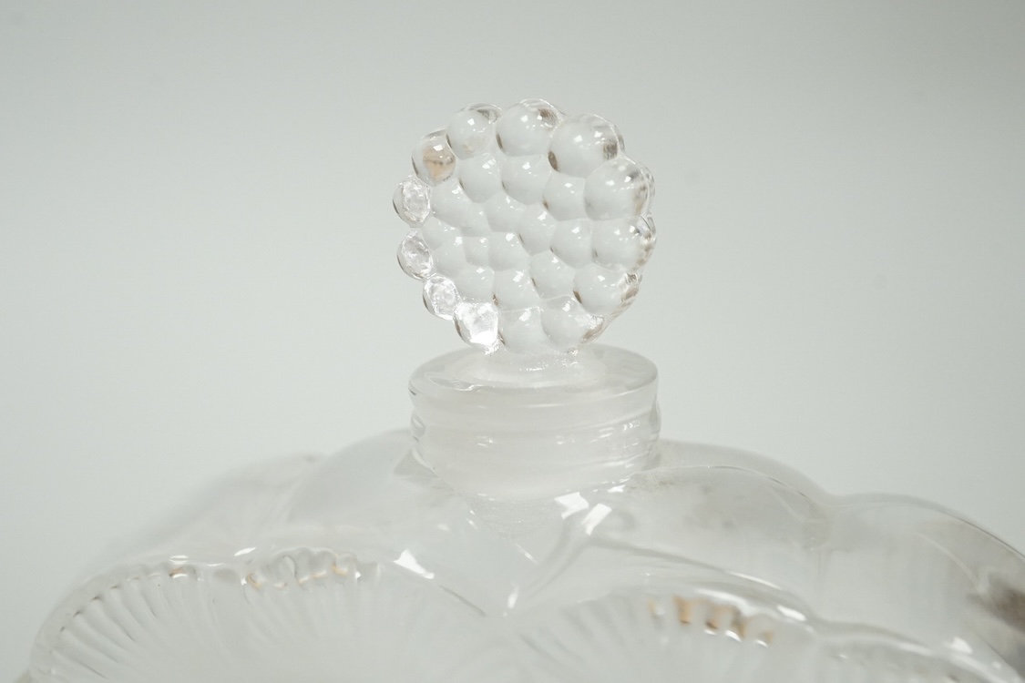 A modern Lalique Deux Fleur perfume bottle, signed to the base, 9cm high